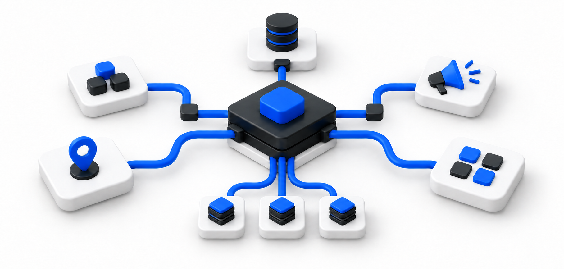 Coordinated infrastructure connecting teams, locations, data, campaigns, and integrations.